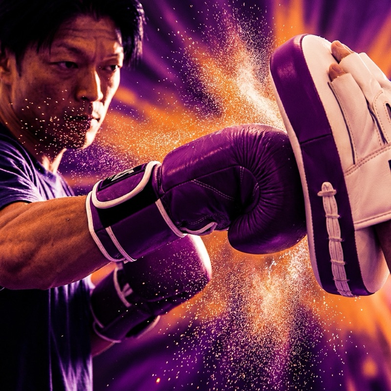 Mitt work and boxing training