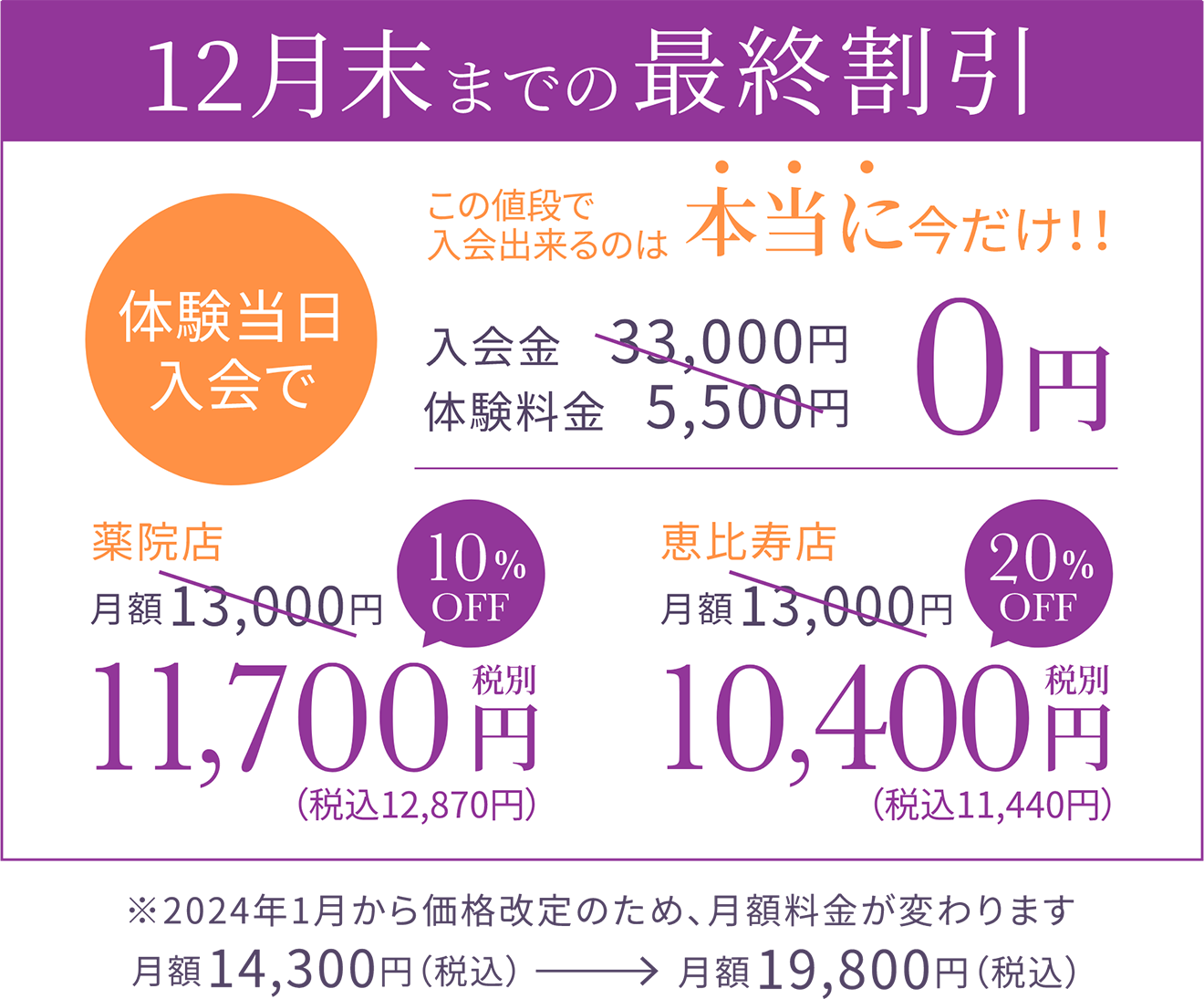 今だけの２大キャンペーン